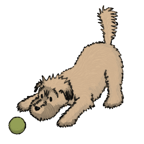 Dog Fetch Sticker by Deer Whale