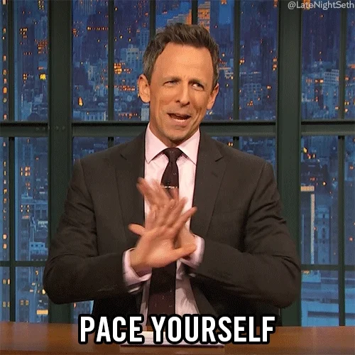seth meyers pace yourself GIF by Late Night with Seth Meyers