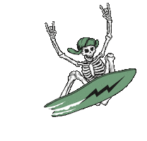 Surf Skeleton Sticker by Slasher Powsurf Co