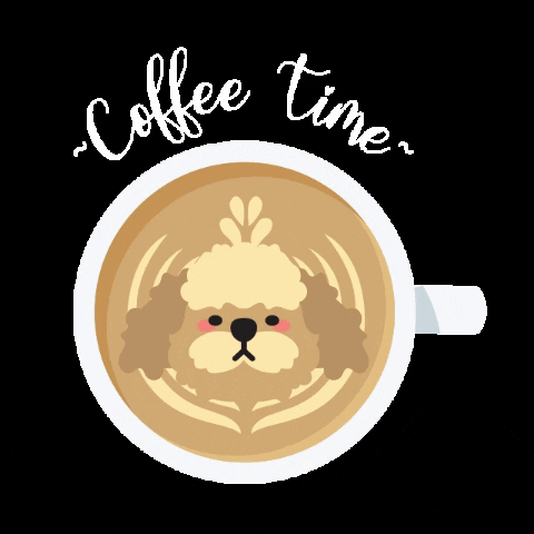 allisonchan2 dog coffee chill coffeetime GIF