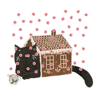 Cat Christmas Sticker by Lara Paulussen