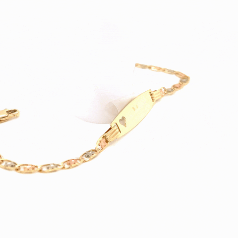 14k Kids Gold ID Bracelet with Gold Name Overlay — MyAZGold