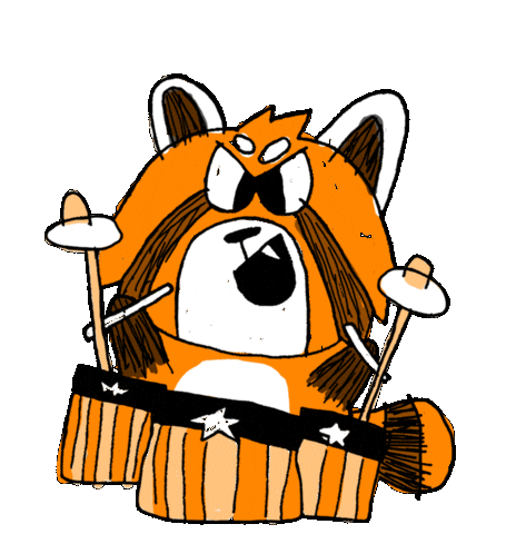 Red Panda Rock Sticker