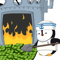 Money Talks Fire GIF by Pudgy Penguins