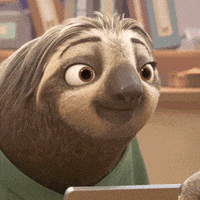 happy sloth GIF