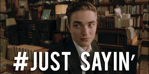 robert pattinson shrug GIF