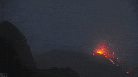 erupting