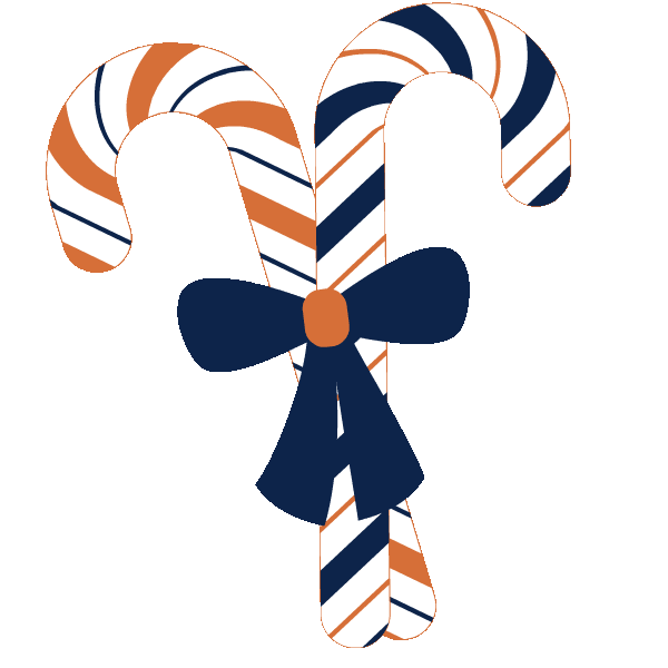Candy Canes Orange And Blue Sticker by Auburn University for iOS