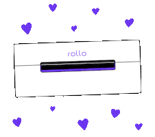 Purple Hearts Ship Sticker by Rollo