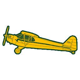 Piper Cub Airplane Sticker by Beyond Visual Range
