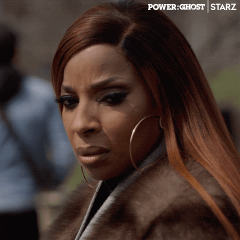 Celebrity gif. Mary J Blige as Monet Tejada in Power Book 2: Ghost looks someone up and down with a disgusted glare on her face.