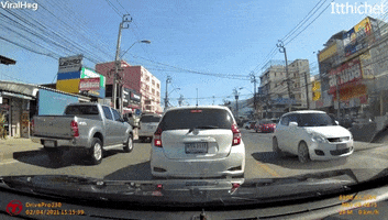 Lane-Splitting Motorcyclist Meets Open Car Door GIF by ViralHog