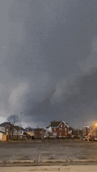 Large Storm Clouds Swirl Above Indiana Town Amid Tornado Warnings
