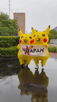 Pikachu Protesters Call For Renewable Energy