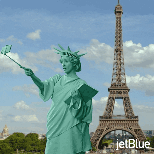 Eiffel Tower Selfie GIF by JetBlue