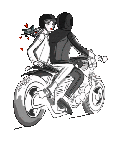 Couple Motorcycle Sticker