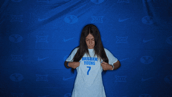Soccer Jersey Shake GIF by BYU Cougars