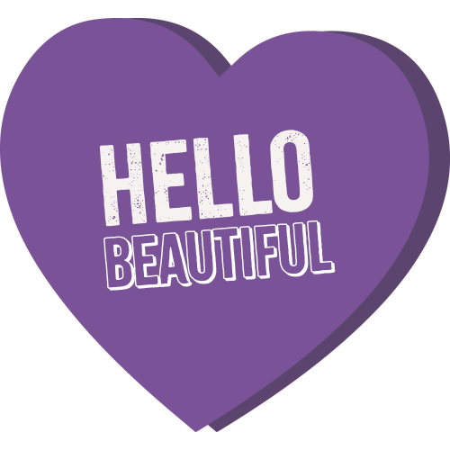 Purpleheart Hello Sticker