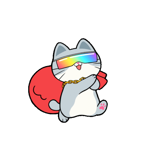 Merry Christmas Running Sticker by Silly Kitties