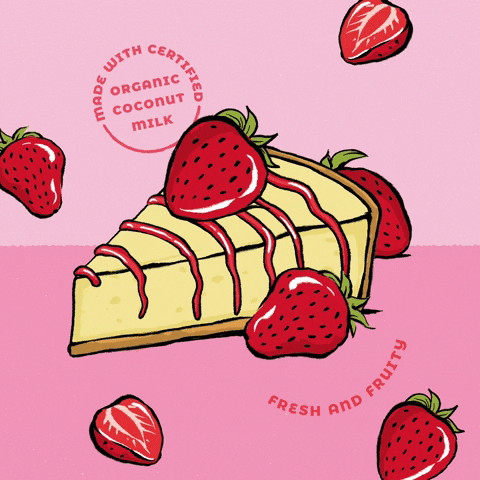 Nadamoo Strawberry Strawberry Ice Cream Strawberry Cheesecake GIF by NadaMoo!