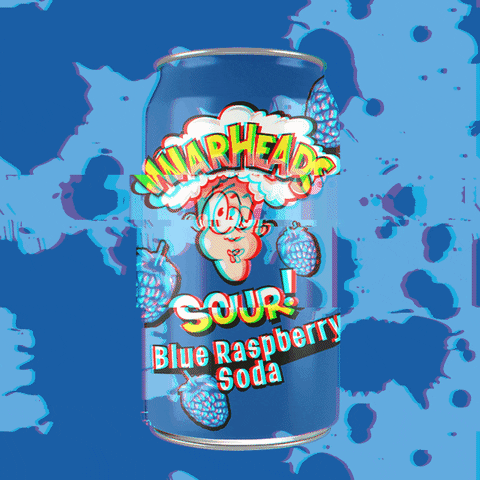 Drink_Warheads soda sour blue raspberry warheads GIF