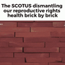 The SCOTUS dismantling our reproductive rights brick by brick motion meme