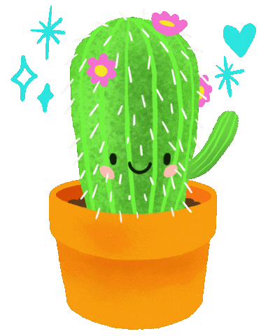 Cactus Flower Plant Sticker by Elsa Isabella
