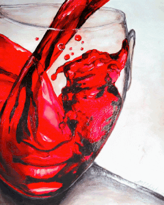 Red Wine Drink GIF by Maryanne Chisholm - MCArtist