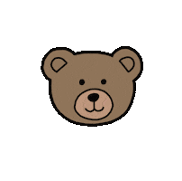 Brown Bear Heart Sticker