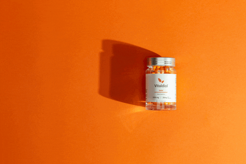 Vitaldiol orange relief pills capsules GIF