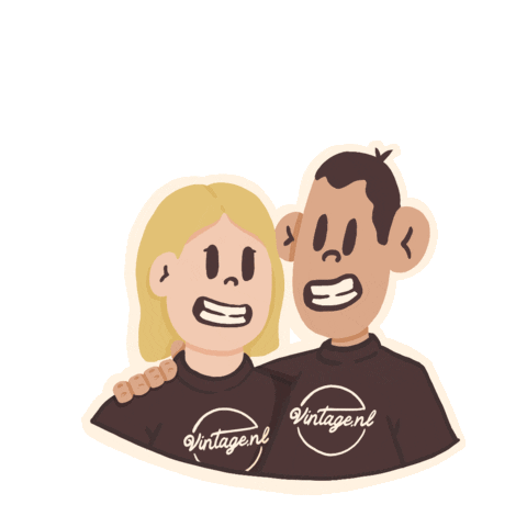 Happy Feliz Sticker by Vintage.nl