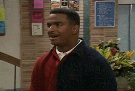 TV gif. Alfonso Ribeiro as Carlton from The Fresh Prince of Bel Air. He's heard something very exciting and he turns his head, looking around eagerly. He starts to breathe very heavily, and pants with anticipation.