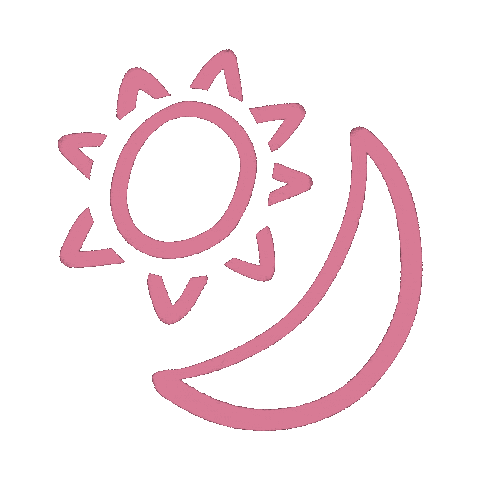Sun And Moon Pink Sticker by Pineapple Sheep