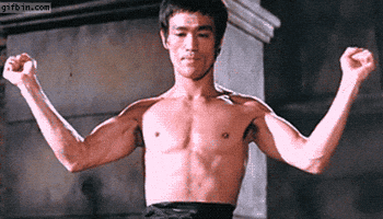 bruce lee muscles GIF