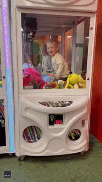 Melbourne 2-Year-Old 'Very Happy' as He Finds Way Into Claw Machine