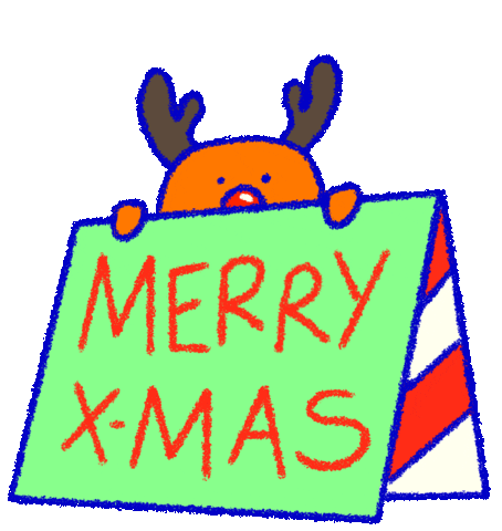 Happy Merry Christmas Sticker by Katharine Kow