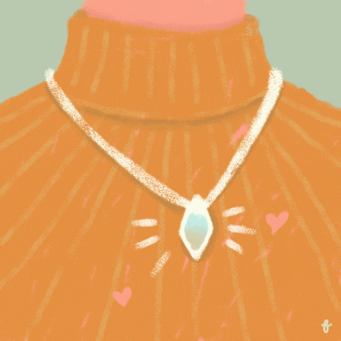 fleorettes love orange sweater pendants GIF