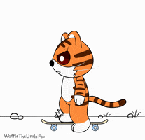 wafflethelittlefox cool tiger skateboarding skateboard GIF