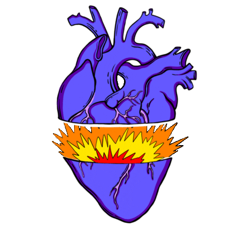 Burning Heart Love Sticker by NATA DUKE