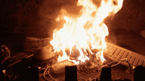 relax now in the fire gif