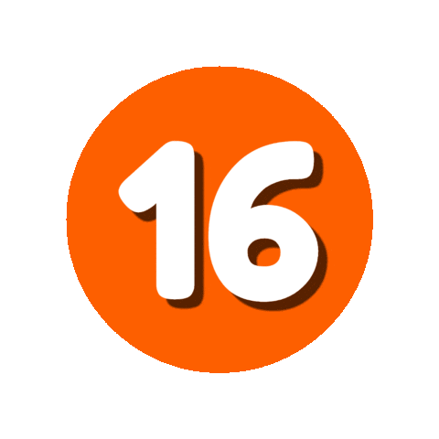 Orange Number Sticker