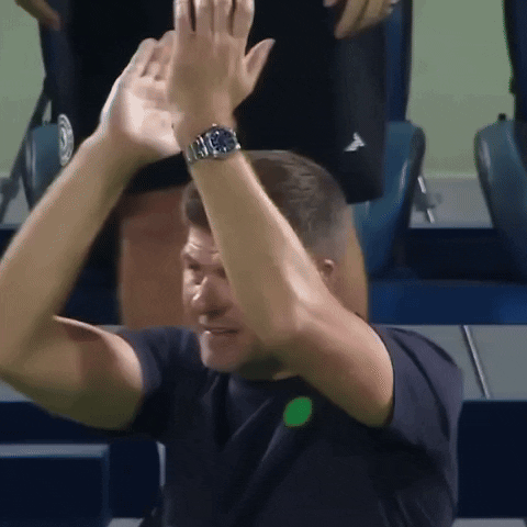 Ettifaq football clapping manager shouting GIF