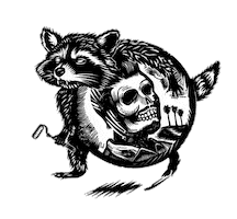 Raccoon Grabado Sticker by Printgonzalez