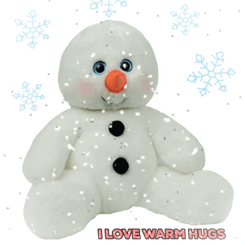 PrintMeDoodles winter hugs snowman snowflakes GIF