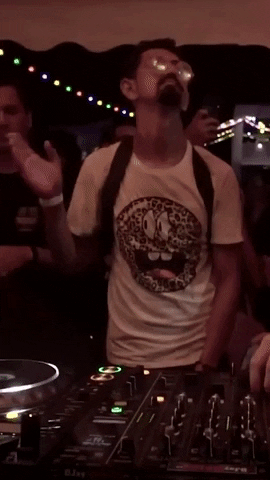 party dj high vibing wasted GIF
