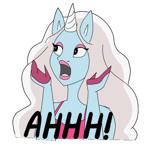 Scared Help Sticker by Glow The Unicorn