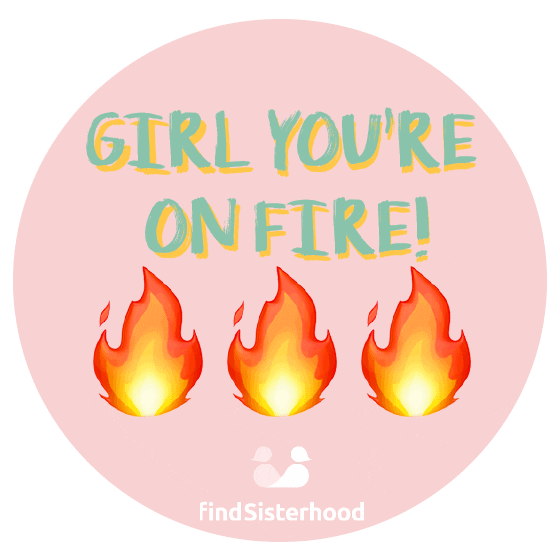 Girl Fire Sticker by findSisterhood