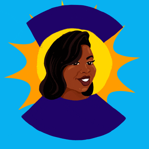 Illustrated gif. Breonna Taylor smiling in the center of a bright sun. Text, “A good day to arrest Breonna’s killers."