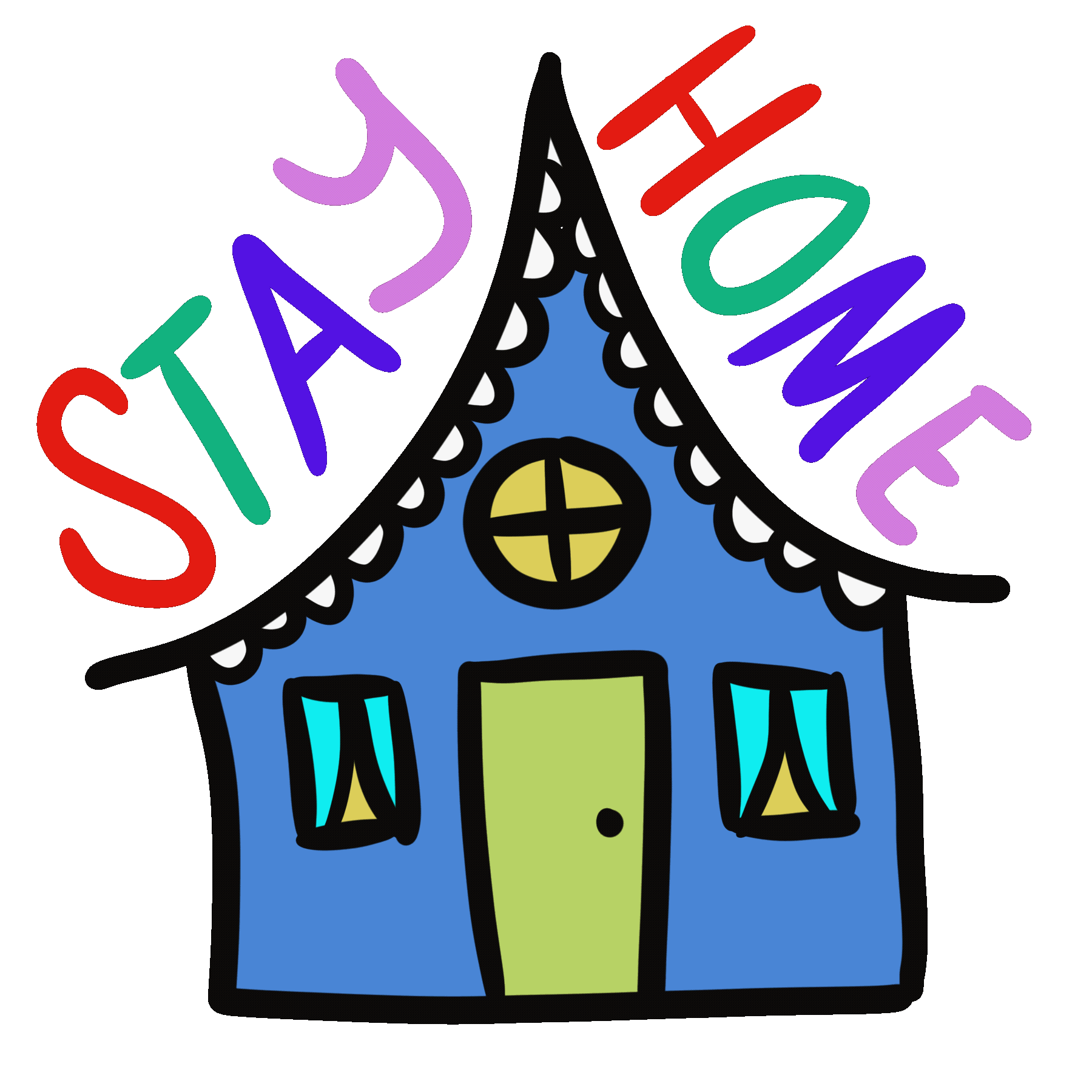 House Stay Home Sticker by Jelene for iOS & Android | GIPHY