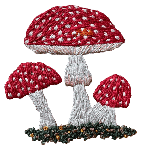 Mushroom Embroidery Sticker by bemmimosa